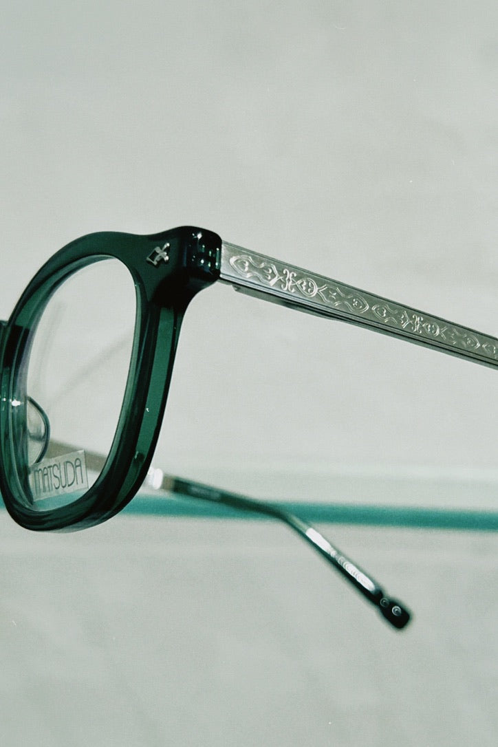 MATSUDA M2068 in Bottle Green - Brushed Silver