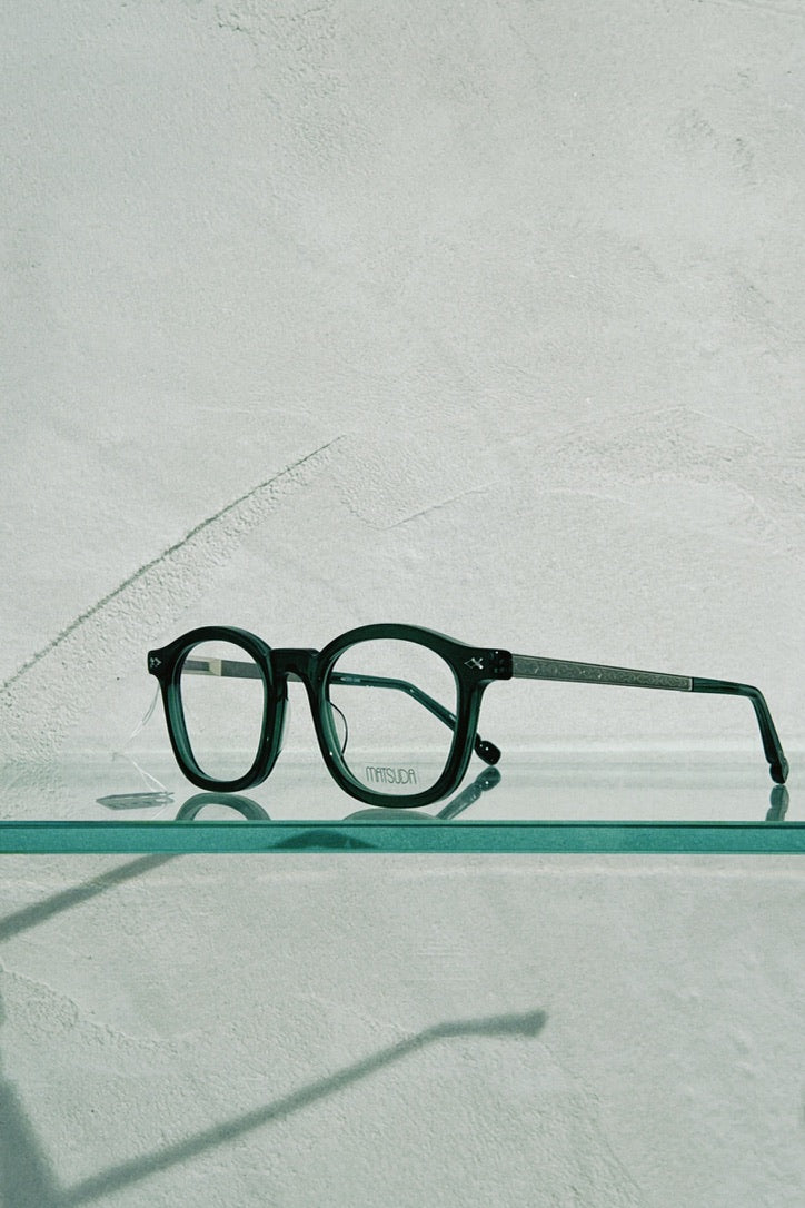 MATSUDA M2068 in Bottle Green - Brushed Silver